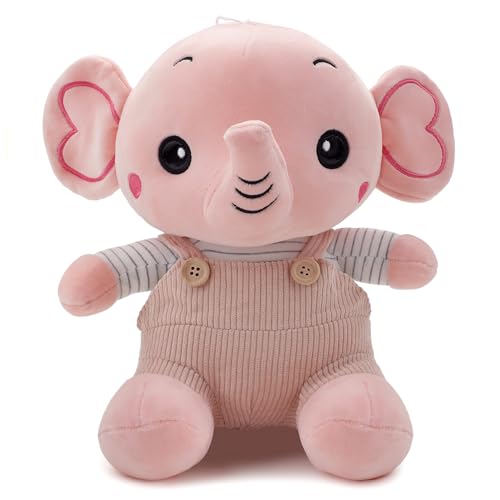Image of Pink Elephant Soft Toy 35 cm for Kids & Babies | Ultra Soft Plush Stuffed Animal Teddy | Cute Birthday Gift for Girls & Nursery Decor