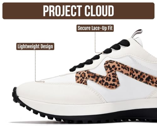 Image of Project Cloud Trendy Fashion Sneakers for Women 2026 - Memory Foam and Non-Slip Comfortable Casual Ladies Shoes for Womens Fashion Sneakers - Lightweight Lace-up Shoes (Lecco)