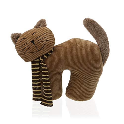 Versa 20270311 Sujetapuertas Gato Tope para Puerta Decorativo, Marrón, 23 x 9 x 29 cm