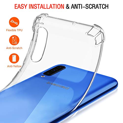 Image of Lustree Back Cover Transparent Case Compatible with Samsung Galaxy M30 | Clear + TPU Case with 4 Corner Air Cushion Protection & Camera Protection | Slim& Stylus Cover