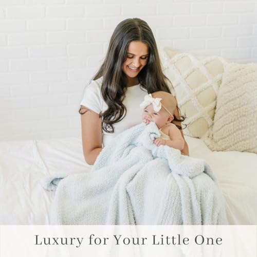 Image of SARANONI Bamboni Baby Blanket | Luxury Plush Super Soft Blanket | Breathable Comfy Blankets for Kids and Teens | Sky Blue - 40 inch x 60 inch