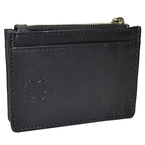 ELtorro - Cartera unisex de piel auténtica, color negro Cover