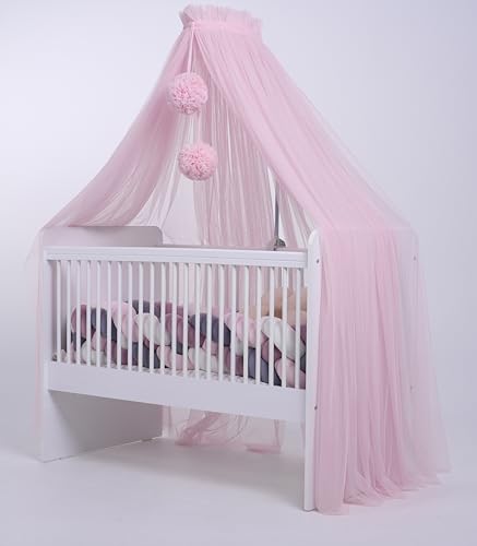 Baby Fancyroom lit pour bébé, berceau, moustiquaire, décoration chambre enfant, tulle qualité supérieure (rose)