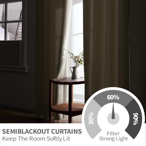 Rideau occultant thermique beige à œillets isolant la chaleur - 5