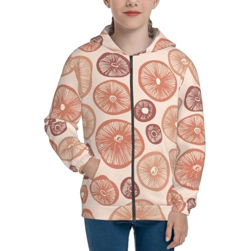 Mushrooms2 Kid Hoodies Boys Zip Up Sweatshirts Girls Pullover with Pocket3