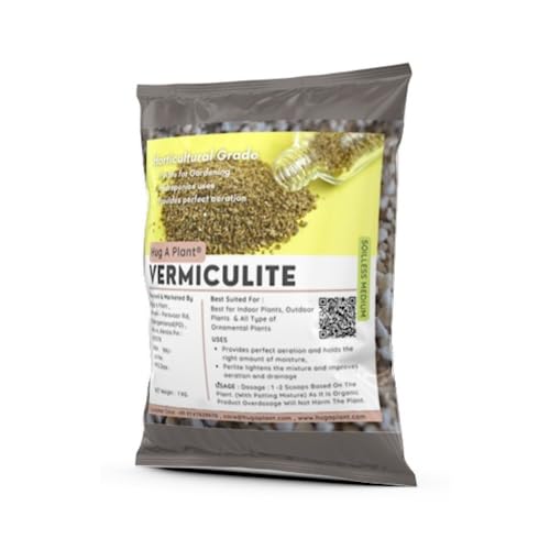 Hug A Plant | Vermiculite for Gardening | 100% Natural Vermiculite | an Organic Soil Additive | Improves Soil Aeration, Drainage, and Porosity (Home & Garden) (1 KG)