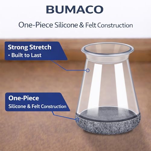 Image of 40 Pack Extra Small Chair Leg Floor Protectors Silicone Covers to Protect Floors(Universal XS Clear Fit 0.5 inch-0.9 inch)