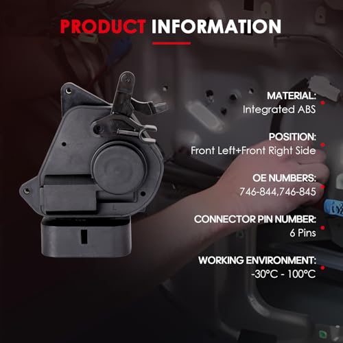 Image of CCIYU Door Latch Lock Actuator Compatible with 2001-2007 for Toyota Highlander,Front Left+Front Right Door Lock Latch Actuator, Replace 746-844,746-845