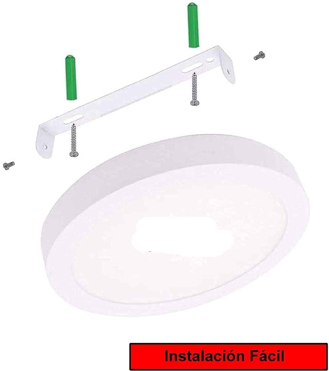 MUNDDY® - PACK DE 5 Downlight LED Panel Superficie Redondo, iluminacion 6W 12W 20W 25W, marco blanco. Driver Incluido (20W, 4000k Blanco Neutro)