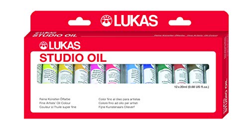 LUKAS Studio Professional Oil Color Paint High Pigment Professional Paint - Basic Set of 12 - 20 ml Tubes - [Set of 12]