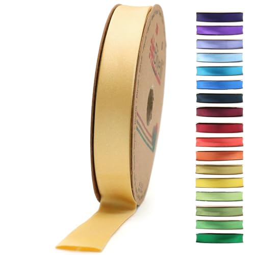 Image of Fold Satin Bias Tape - 99+ Colors - 3 /4 Inches Wide - 27 Yards - Fold Satin Binding Bias Ribbon Fabric Piping Bias Binding Tape for Sewing Clothing DIY (49. Gold) BYS49