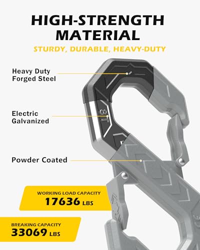 Image of 3 /8 inch Tow Hook, S-Shaped Winch Hook, 33,000lbs Breaking Strength, G80 Heavy Duty Forged Steel, Fast Connect Winch Shackle Towing Hook for Trucks, SUVs, ATVs, Trailers, Gray