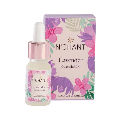 Image of N'chant Lavender Essential Oil for Hair Fall Control & Hair Growth, Skincare and Relaxing Sleep|100% Natural, Pure & Undiluted |For Diffuser or Aromatherapy | 10ml