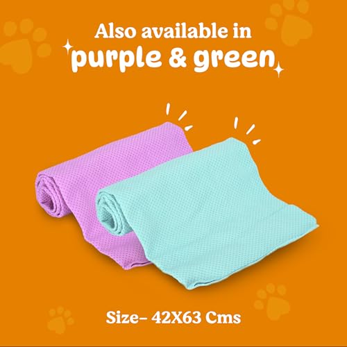 Image of BASIL Microfiber Ultra-Soft, Quick-Absorbent & Cooling Towel for Pets | Eco-Friendly, Fast-Drying Bathing Towel for Dogs & Cats of All Breeds | Perfect for Travel & Outdoor Uses | Blue | Pack of 1