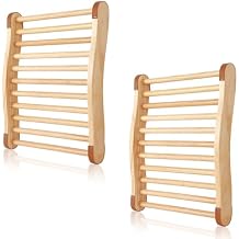 FAHKNS 2PCS Sauna backrest Infrare, Sauna Backrest Sauna Accessoriesd, S-Shaped Barrel Sauna Backrest with Wooden Slip-Resistant Comfortable for Any Barrel or Infrared Sauna