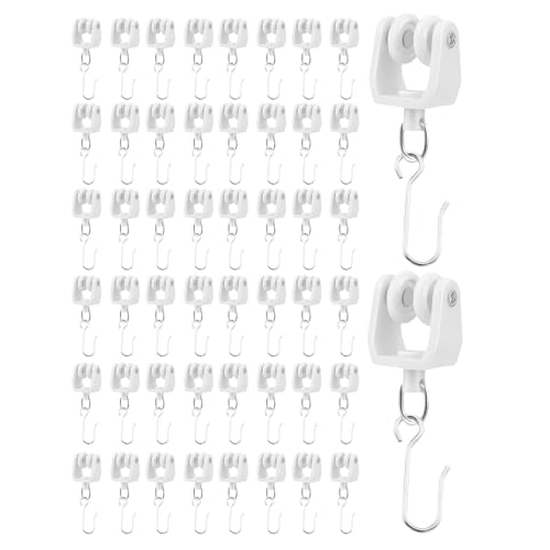 Glisseurs de rail de rideau – Rouleaux de rail flexibles robustes, crochets coulissants silencieux, système de fonctionnement de rideau lisse, accessoire de...