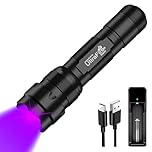 ULTRAFIRE UV Torch 395-405nm Blacklight, Zoomable UV Lamp Small Ultraviolet LED Torch for Curing Resin, Pet Urine Stains, Fluorescence Detection, Scorpion Hunting, 502UV