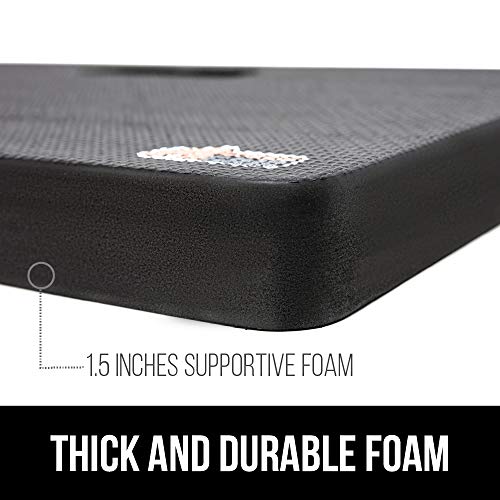 Gorilla Grip Extra Thick Water Resistant Comfortable Kneeling Pad, Provide Support for Knees, Durable Foam Cushion Knee Mat, for Gardening, Yoga, Mechanics, Baby Bath Time, 17.5 x 11 x 1.5, Black