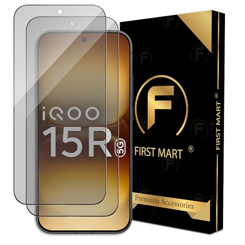 Image of FIRST MART Military-Grade Matte Anti-Glare Tempered Glass for iQOO 15R (6.59 Inch) With Installation Kit | Edge to Edge Coverage |Anti Glare, Bubble-Free [2 Pack]