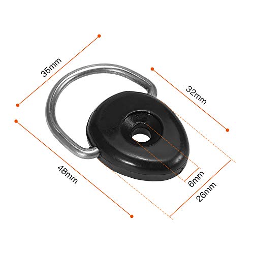 Fivela, Romacci 10 unidades Kayak Oval D Rings com kit de parafuso Deck Loop Montagem Kit de amarraç