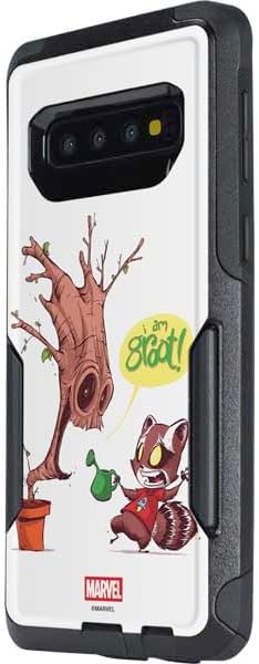 Skinit Decal Phone Skin Compatible with OtterBox Commuter Galaxy S10 - Officially Licensed Marvel Rocket Raccoon and Groot Tall Tails Design