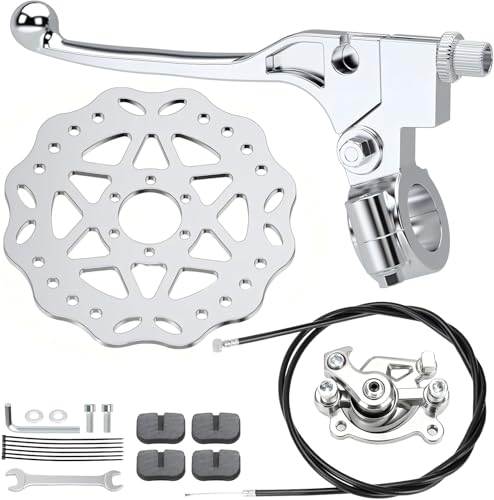 RZEOZU Mini Bike Disc Brake Kit with 180mm Brake Rotor Compatible with Coleman Minibike CT100U CC100X GMB100 Monster Moto 80 105 Baja Doodlebug DB30 Motovox MBX10 MBX11 Parts Rear Brake Caliper