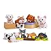 TangTanger 8 pcs (1 set) Kawaii Animal Dog Characters Toys Mini Figure Collection Playset, Cake Topper, Plant, Automobile decoration