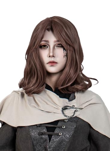 Perruque Cosplay Mi-Longue Châtain Jeu Vidéo Coiffure Melina OSIAS