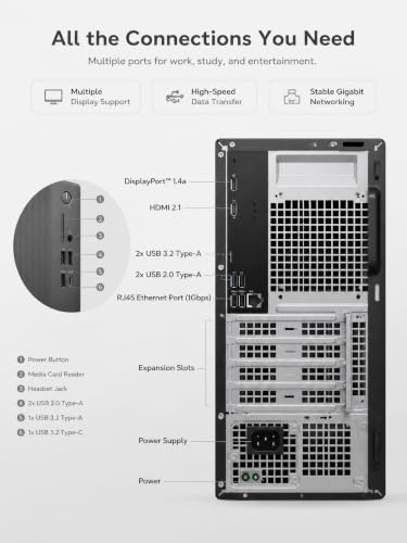 Image of Dell Tower Computer Desktop Intel Ultra 7 265F RTX 5060 64GB 1TB Win 11 Pro