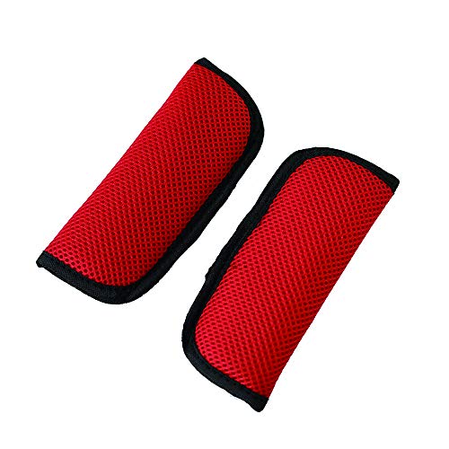 Cuscinetti per cintura di sicurezza per bambini/Spallacci per seggiolino auto per bambini,Comodo Cuscino per passeggino universale Spallacci per cintura di sicurezza, Spalle per bambini (Red)