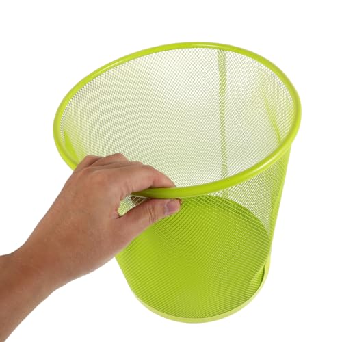 Image of Ciieeo Mesh Trash can 11 Inch Metal Wire Wastebasket Lightweight Open Top Small Bathroom Office Bedroom Waste Bin Home Organization