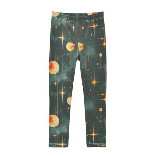Watercolor Gradient Moon Girls Leggings Athletic Pants Tights Stretch Bottom