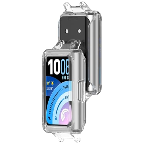 Image of for Huawei Band 11 Pro / 11 Pro NFC Watch Case Hard PC Protective Cover with 12mm Button Cutouts - Transparent