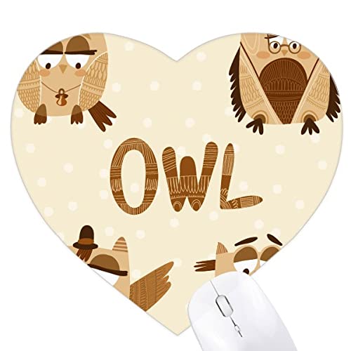 Tapis de souris en forme de coeur original motif hibou un cadeau attentionné pour vos proches