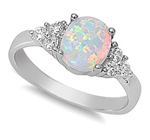 CHOOSE YOUR COLOR Sterling Silver Oval Ring