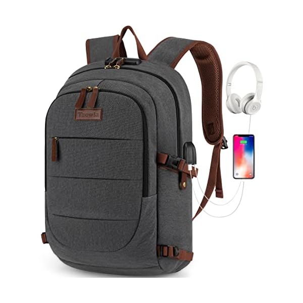 Canvas-Laptop-Backpack-Anti-Theft-Bag-for-Men-WomenRucksack-Fits-156Inch-Laptop-Work-Travel-with-USB-Charging-Port-and-Lock Canvas Laptop Backpack-Anti Theft Bag for Men Women,Rucksack Fits 15.6Inch Laptop, Work Travel with USB Charging Port and Lock