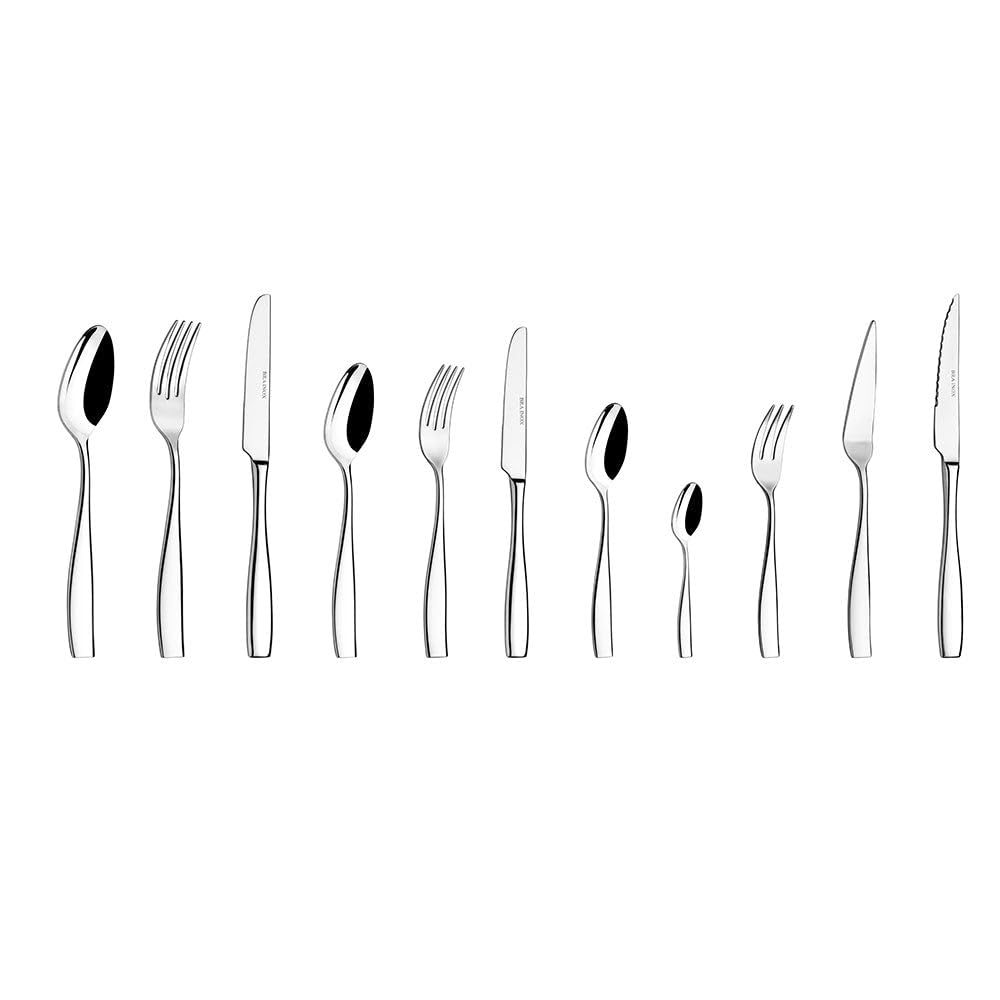 BRA Parma | Set 75 pezzi posate, acciaio inossidabile 18/10, finitura lucida brillante, adatte alla lavastoviglie, spessore 3,5 mm, con coltello bistecca