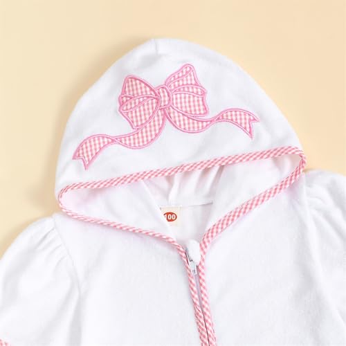 Image of Baby Girls Boys Terry Cloth Swim Cover Up Zip Up Hooded Bathing Suit Coverup Wraps Kid Summer Pool Beach Swimsuit