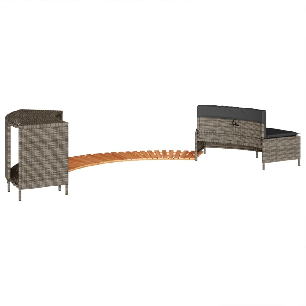 Genérico Borde bañera hidromasaje Madera Acacia y ratán sintético Gris,Casa y jardín,Piscina y SPA,Accesorios para Piscinas y SPA,365615