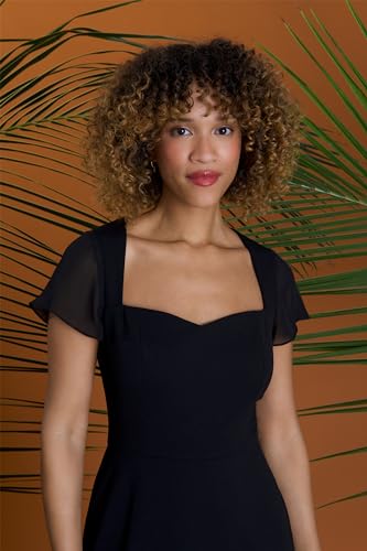 Maggy London Crepe Sweetheart Neck Chiffon Sleeves and Flounce | Cocktail Dresses for Women4