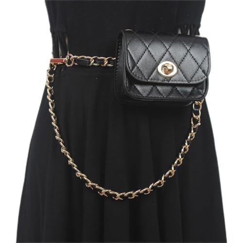 Fanny pack women's waist chain belt Women's dress with embellished chain belt