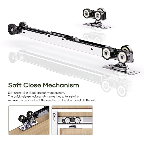 Image of 30x80in Pocket Door Frame Kit with Two-Way Soft Close Mechanism for 2X4 Studs Wall,Sliding Hardware for 24 inch-30 inch Wide Door,Aluminum,Slide Smoothly Quietly,Easy Install,No Door (30in x 80in)