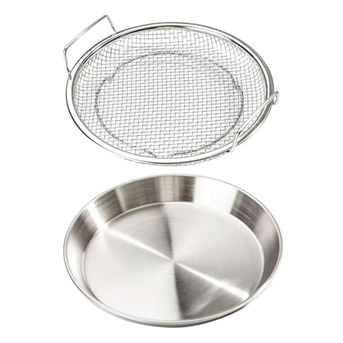 Zerodeko 1 Juego Bandeja de Drenaje de Aceite Inoxidable Asas Filtro para Alimentos Fritos y Frutas Utensilio de Cocina Práctico