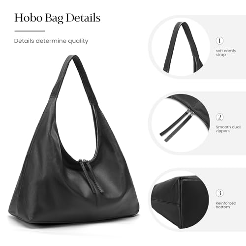 Bolso Slouchy Hobo de cuero para mujer, grande y suave miniatura 4