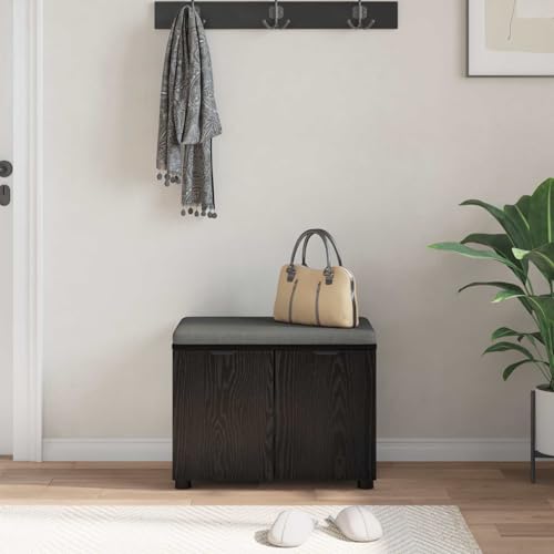Banc d'entrée résistant noir pour optimiser les petits couloirs - 5
