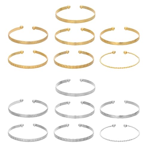 HDGSAFD Pack De 14 Pulseras, Pulseras Retro De Moda, Pulseras para Mujer, Pulseras Apilables, Pulseras Abiertas Ajustables