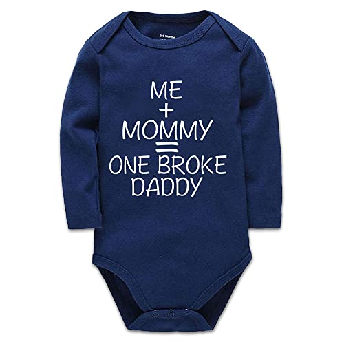 Image of Me + Mommy = One Broke Daddy/Baby Boy Clothes Unisex Funny Baby Girl Baby Bodysuit Long Sleeve 0-24 Months White