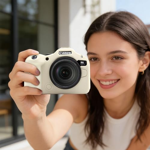 Funda ligera de silicona para Canon EOS R6 Mark III beige miniatura 6