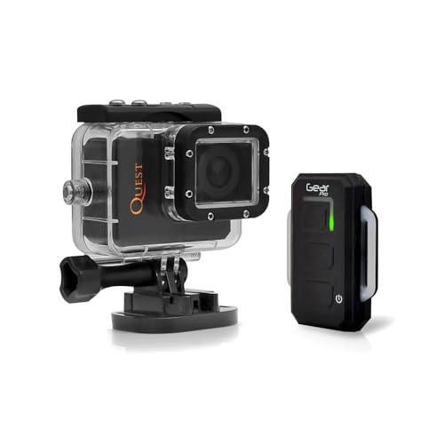 Sound Around Gear Pro Quest Wi-Fi Action Cam, Full HD Hi-Resolution 1080p Video, 16 Mega Pixel Camera, 2.0'' LCD Display, Wireless Remote, Free Downloadable App, Waterproof Case, Black, (GDV995BK)