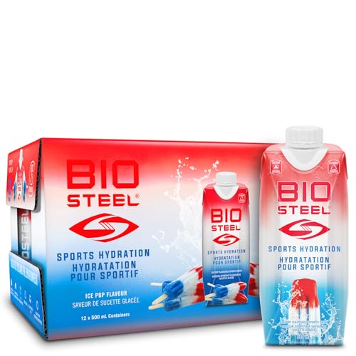 BioSteel Sports Drink Great Tasting Hydration with 5 Essential Electrolytes Ice Pop Flavor 16.7 Fluid Ounces 12-Pack